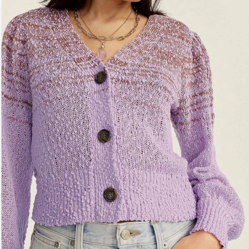 J. Crew Reversible Space Dyed Cardigan Sweater in Dusty Mauve Size Small EUC